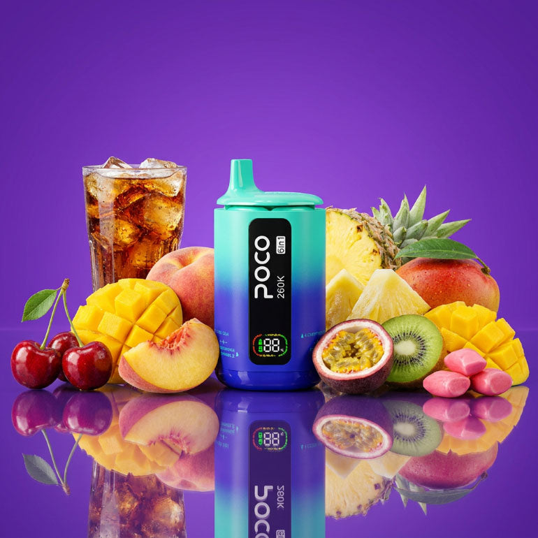 Poco 260K 6IN1 – Cherry Cola & Peach Mango Pineapple & Cherry Berry & Passion Fruit Kiwi Guava & Triple Mango & Watermelon Bubblegum Gum 5%