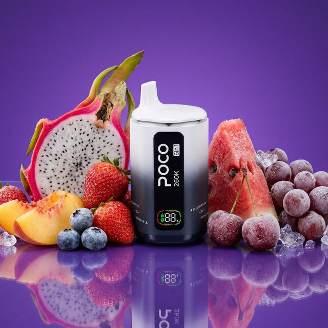 Poco 260K 6IN1 – Cherry Ice & Grape Ice & Blueberry Ice & Peach Ice & Black Ice Dragon Fruit Stawberry & Watermelon Ice 5%