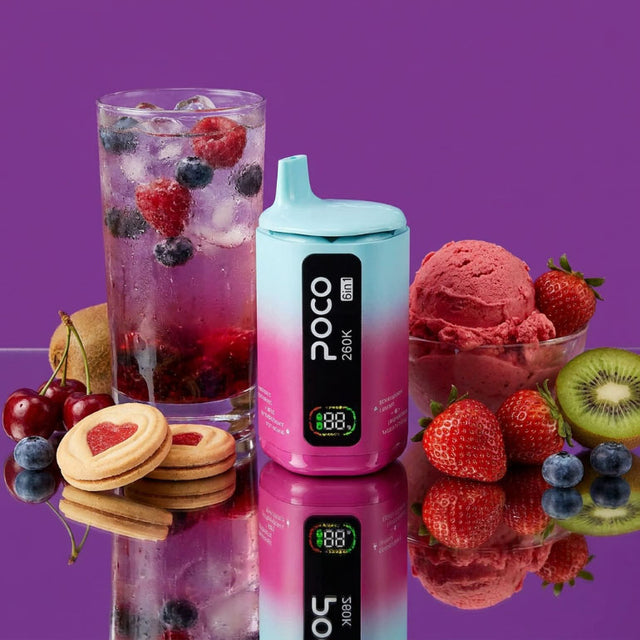 Poco 260K 6IN1 – Blue Razz Lemonade & Strawberry Ice Cream & Strawberry Cherry & Strawberry Vanilla Cookie & Mixed Berries & Blueberry Kiwi 5%