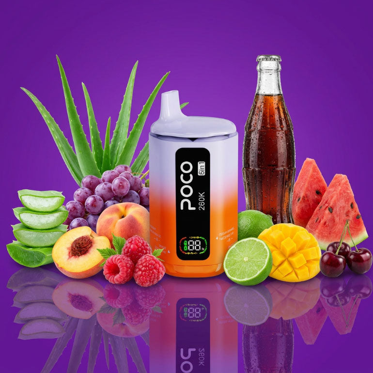 Poco 260K 6IN1 – Cherry Watermelon & Grape Raspberry & Peach Mango Watermelon & Coca Cola & Raspberry Peach Lime & Aloe Grape 5%