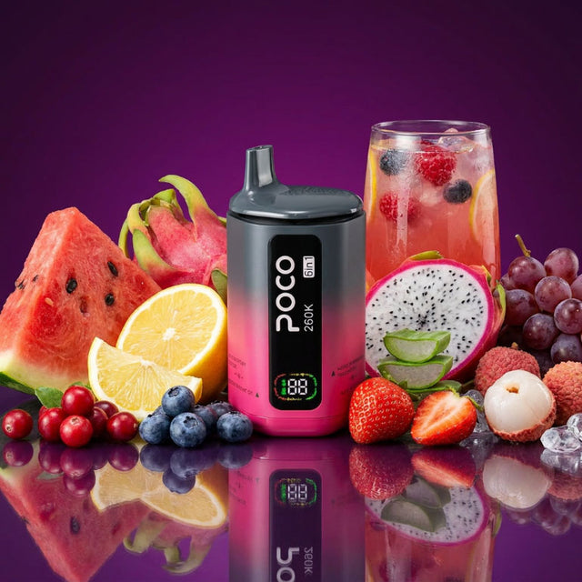 Poco 260K 6IN1 – Watermelon Lemon & Blackcurrant Ice & Sour Strawberry Dragon Fruit & Aloe Lychee Ice & Blackberry Canberry & Pink Lemonade 5%