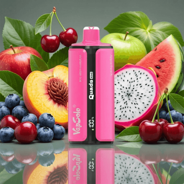 VapSolo Quads 80000 – Apple Peach & Blueberry Watermelon & Dragon Fruit Banana Cherry & Solo#1 2%