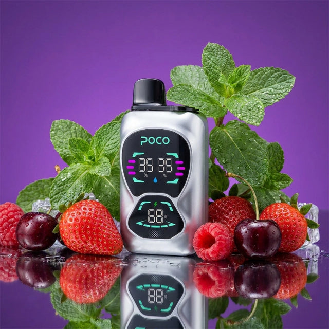 Poco Double 26000 – Cool Mint & Strawberry Raspberry Cherry lce 5%